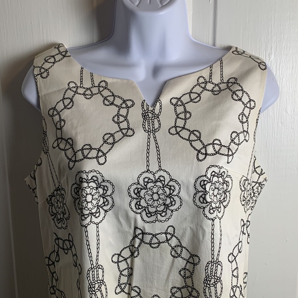 London Times White and Black Chain Link Dress Size 10 - Picture 3 of 9